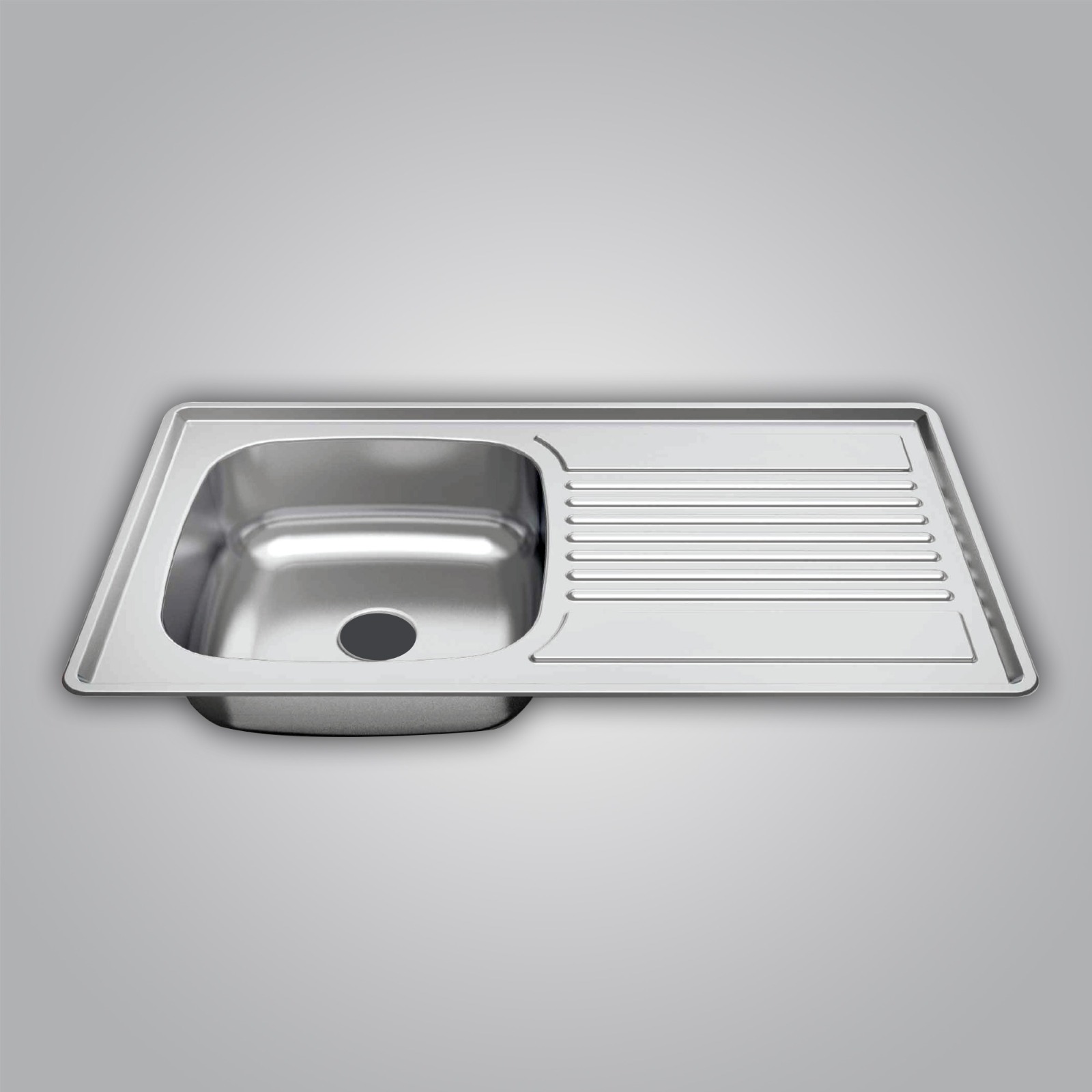Stainless Steel single-bowl kitchen Sink With an Drainboard