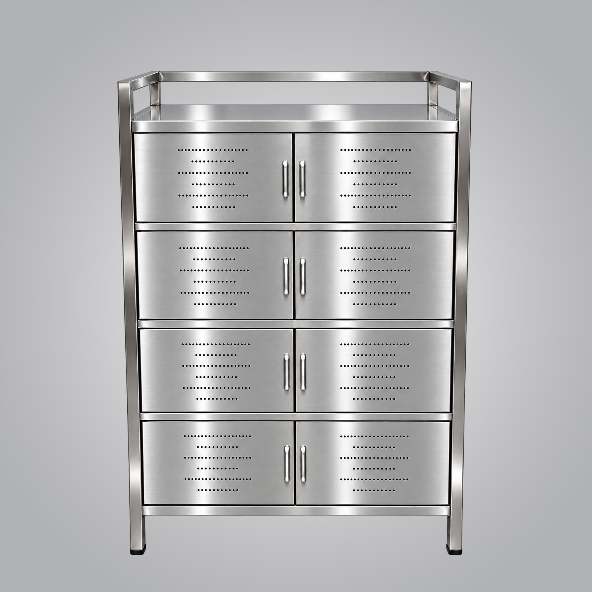 Multi-tier stainless steel storage