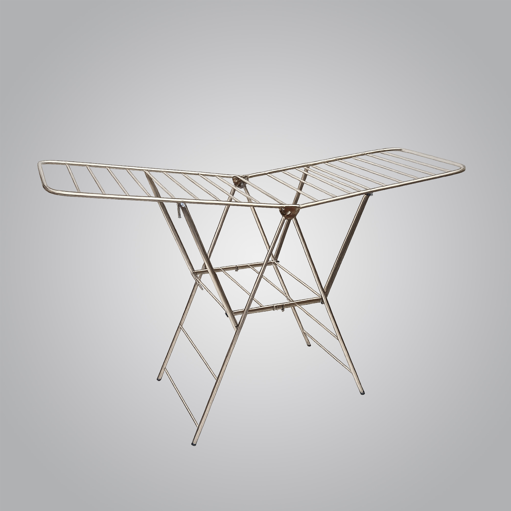 Stainless steel butterfly-style foldable clothes drying rack