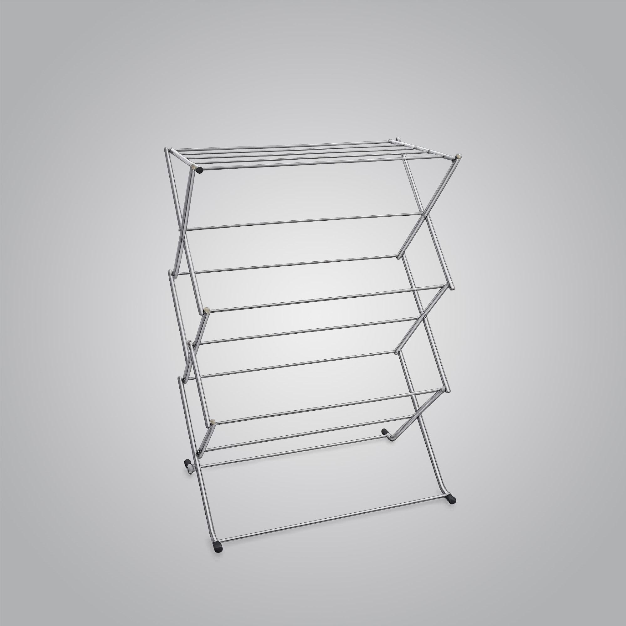 Collapsible X-frame metal clothes drying rack
