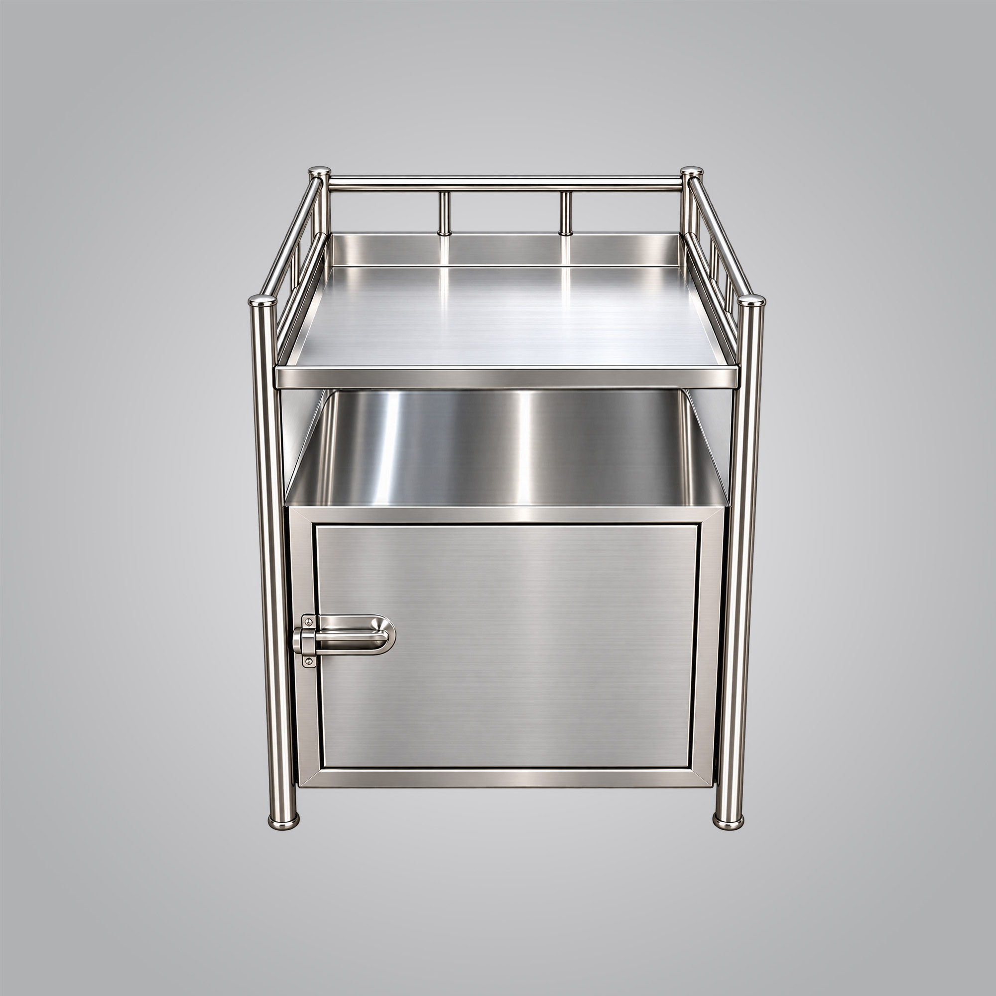 Stainless steel hospital bedside locker or cabinet