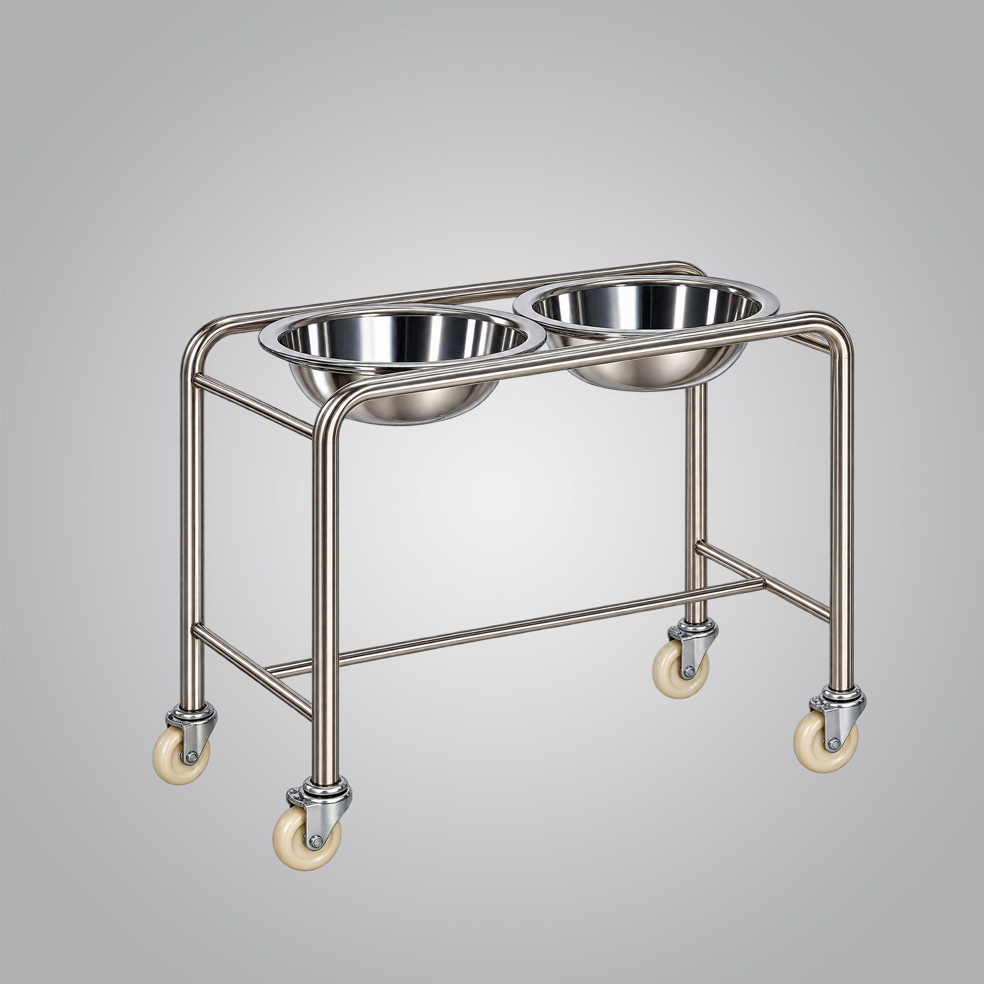 stainless steel double tray bowl stand