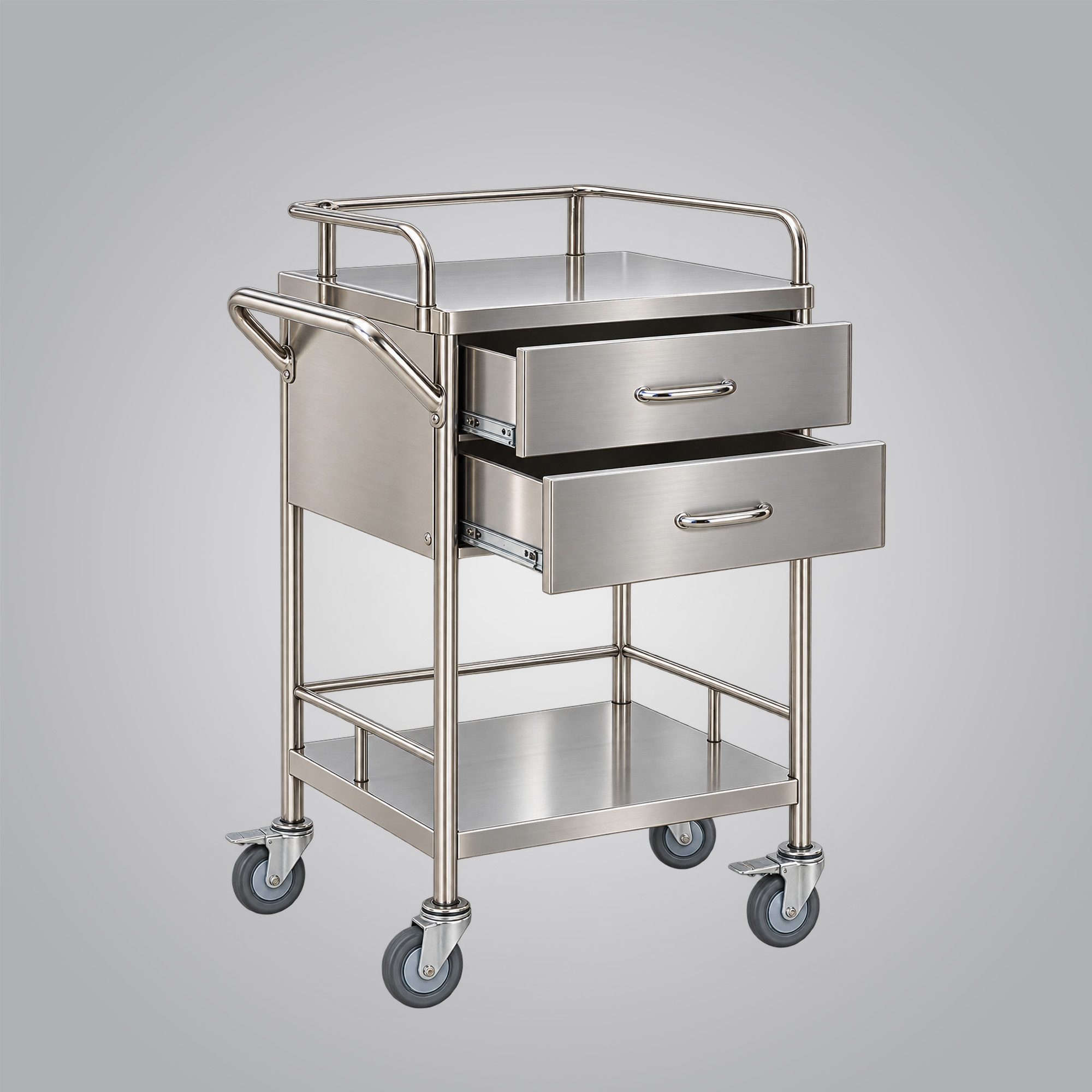 stainless steel medical instrument trolley