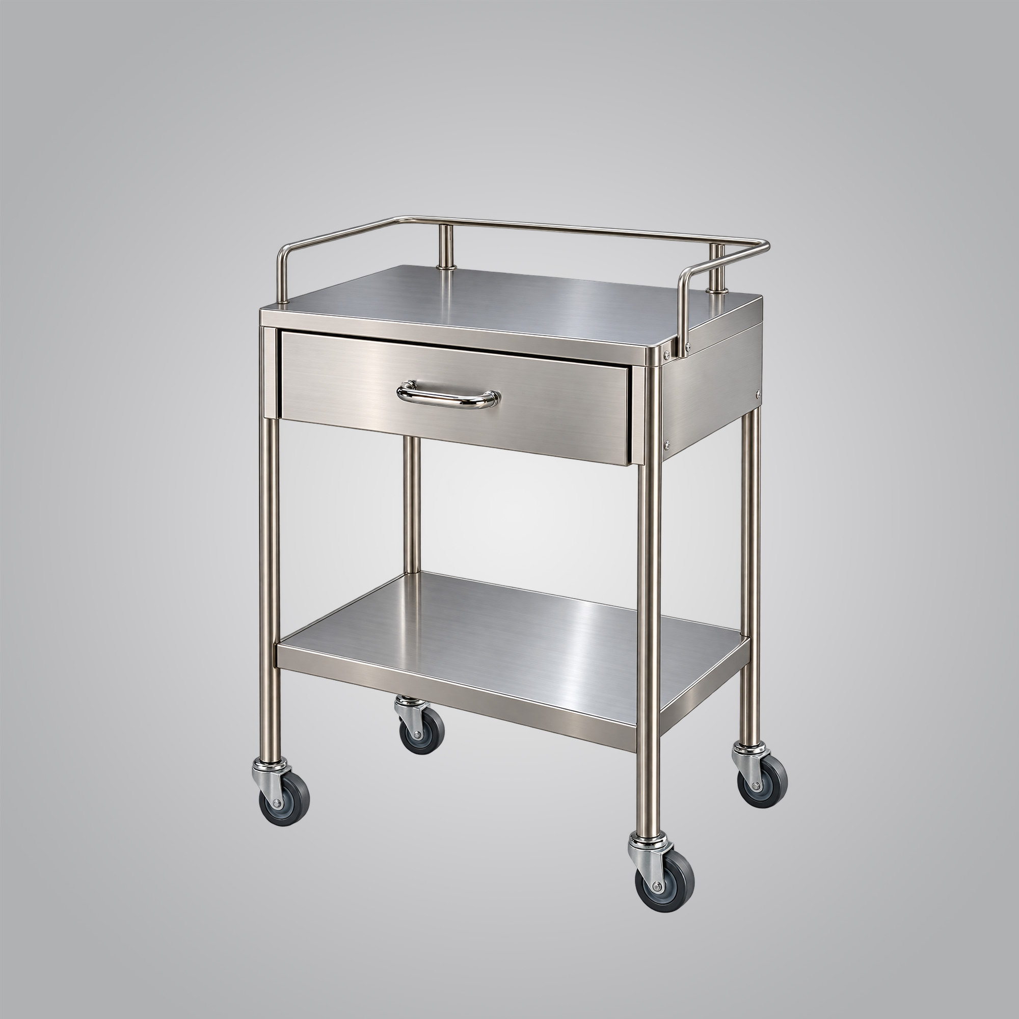 Stainless steel medical/utility trolley