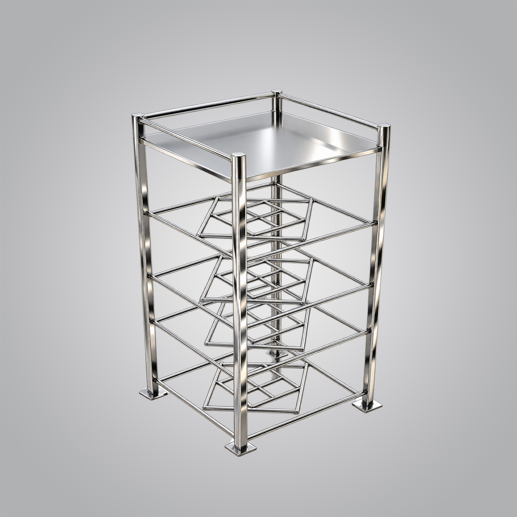 multi-tier metallic storage or display rack