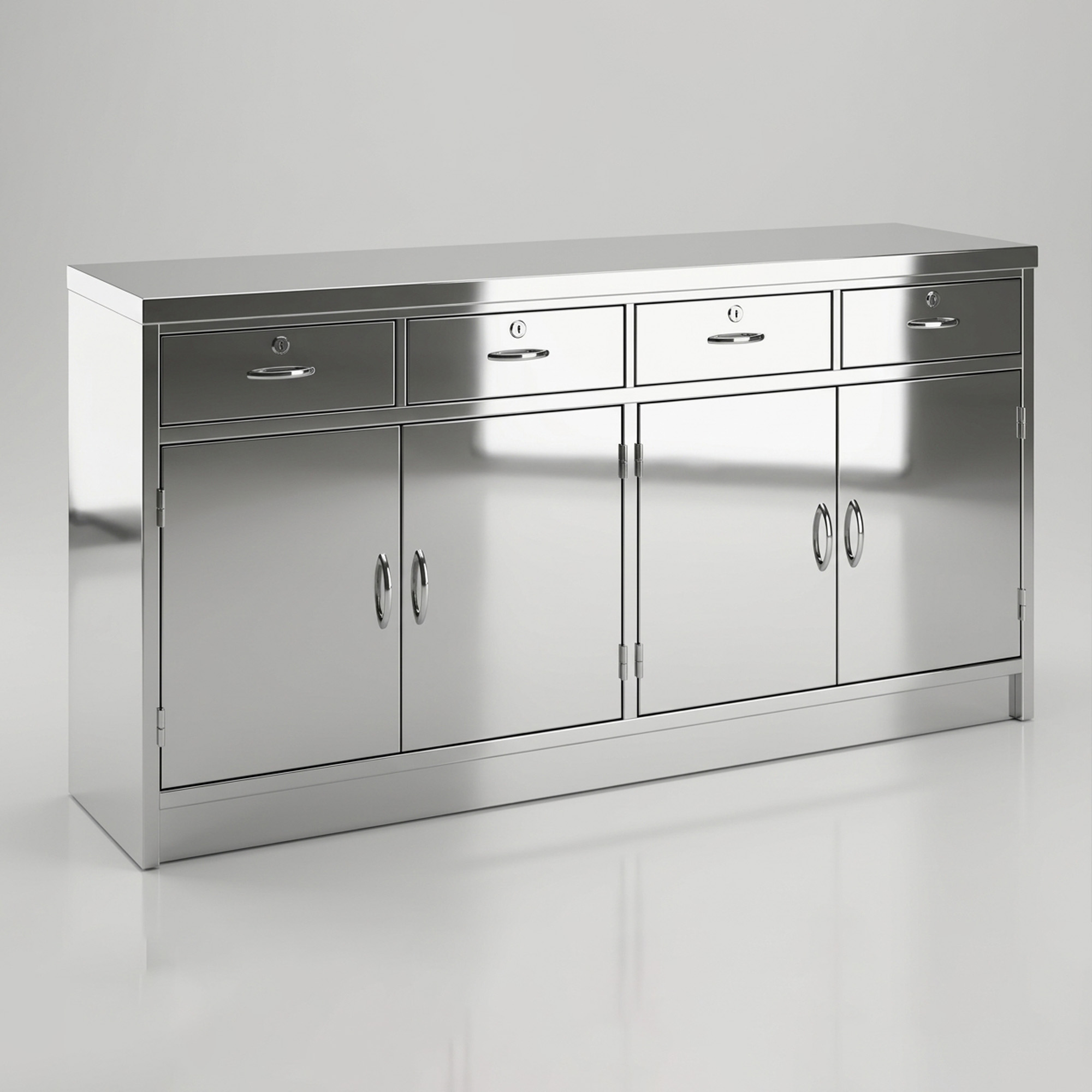 Stainless steel medical and laboratory floor cabinet