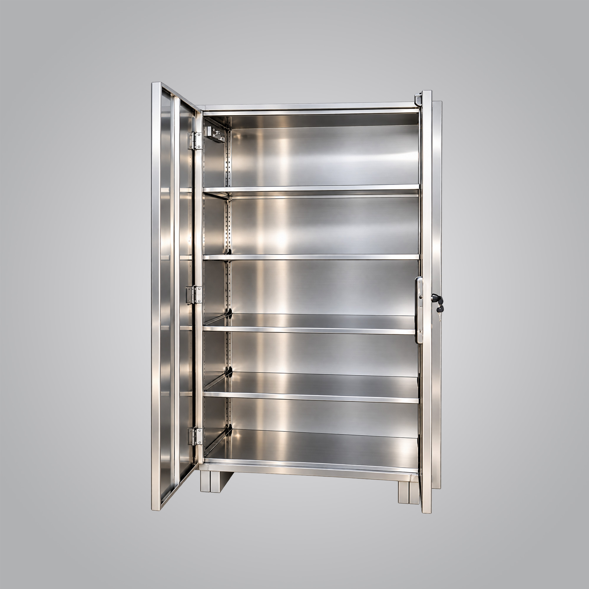 Double-door stainless steel storage cabinet