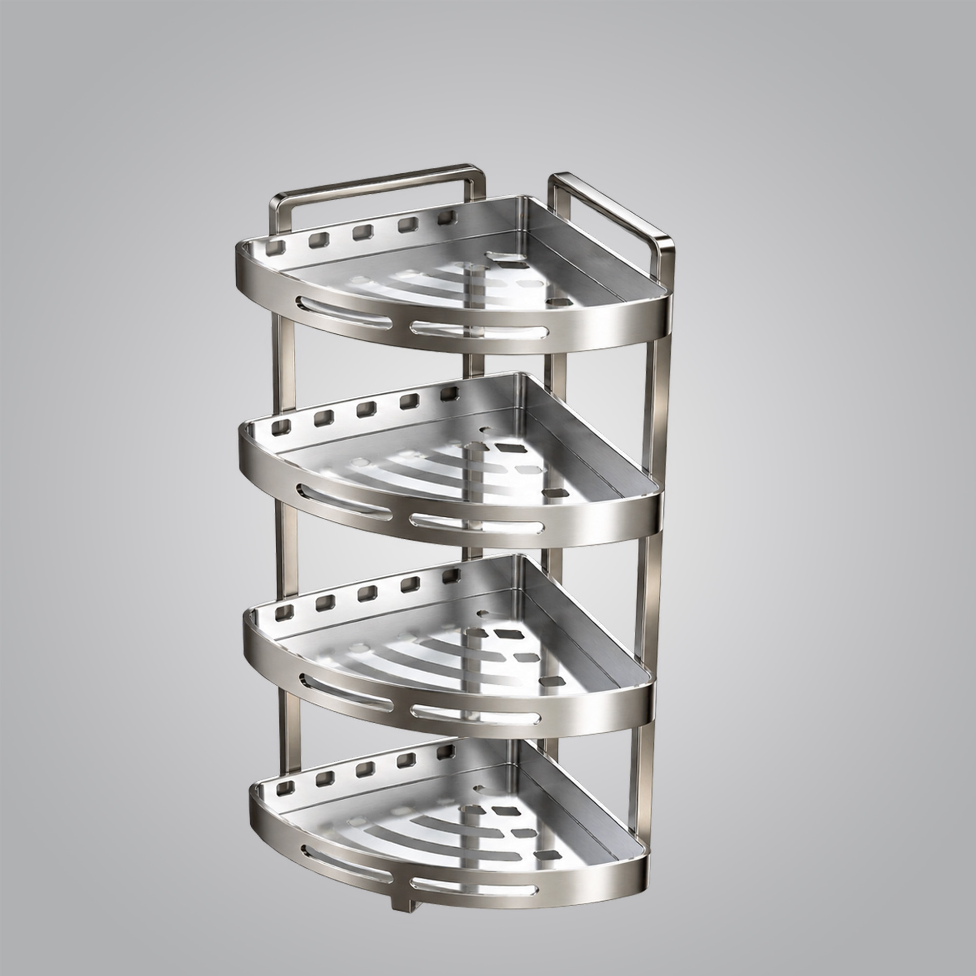 4-tier aluminum or stainless steel triangular corner shower