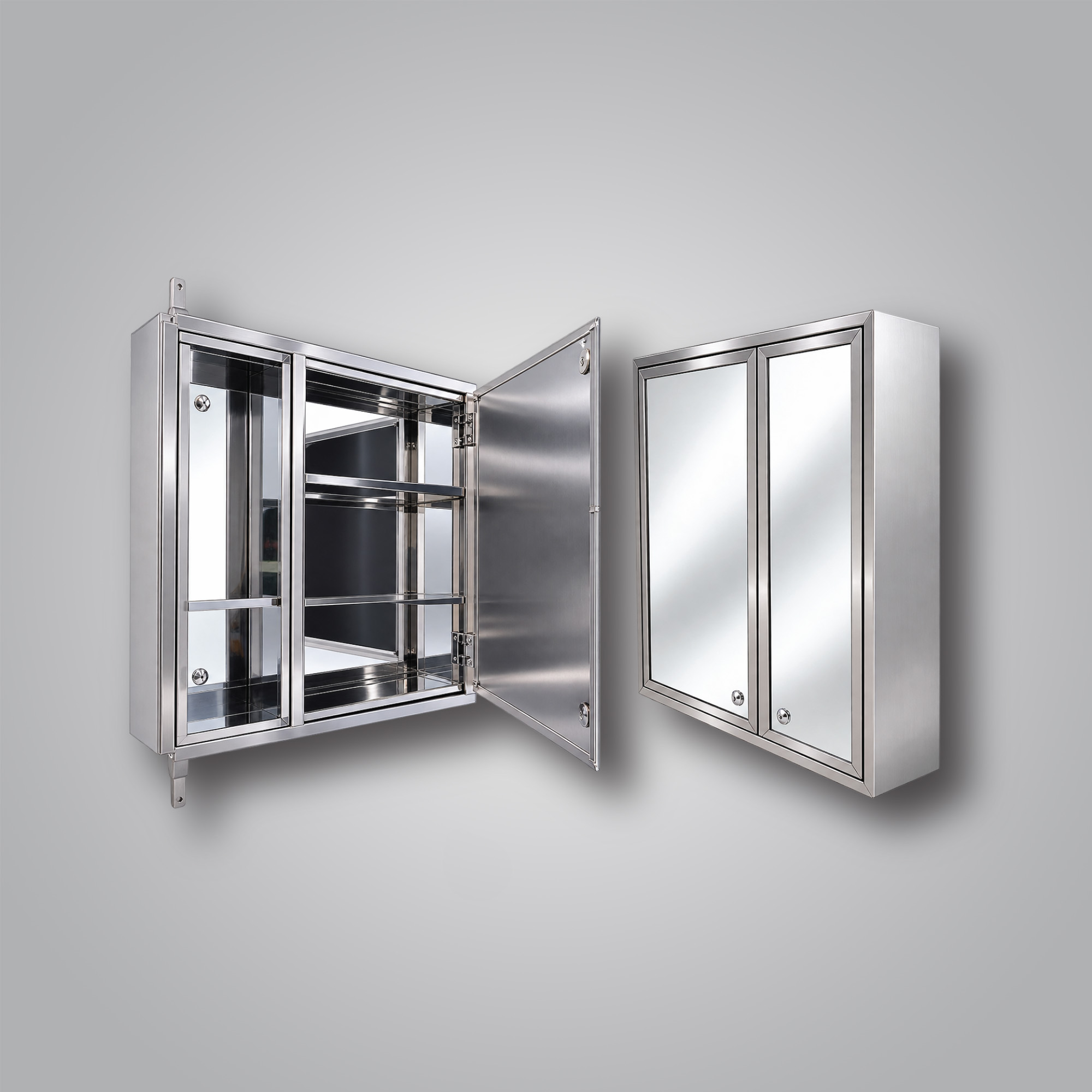 Wall-mounted stainless storage cabinet