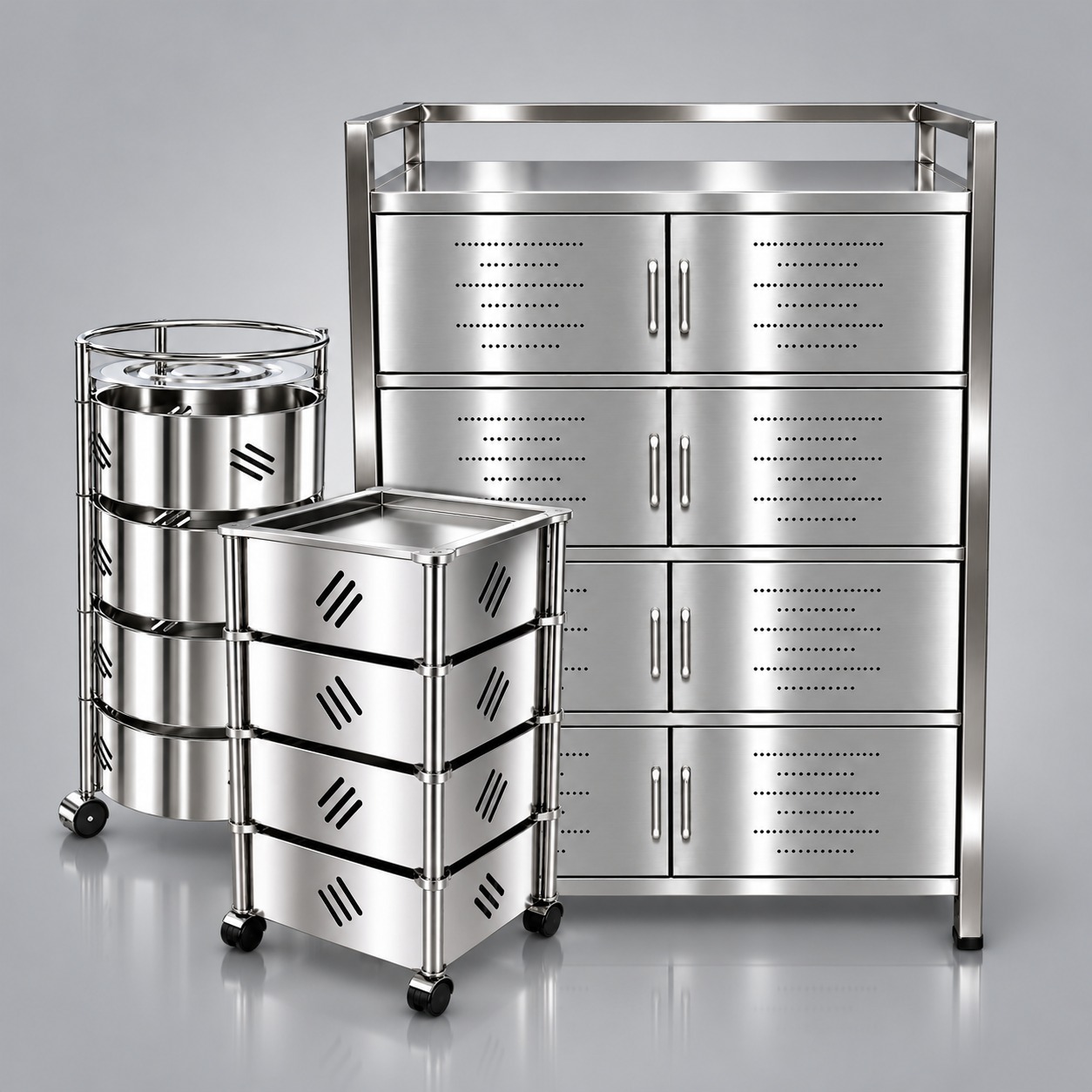 Stainless Steel Storage and Kitchen Cabinets