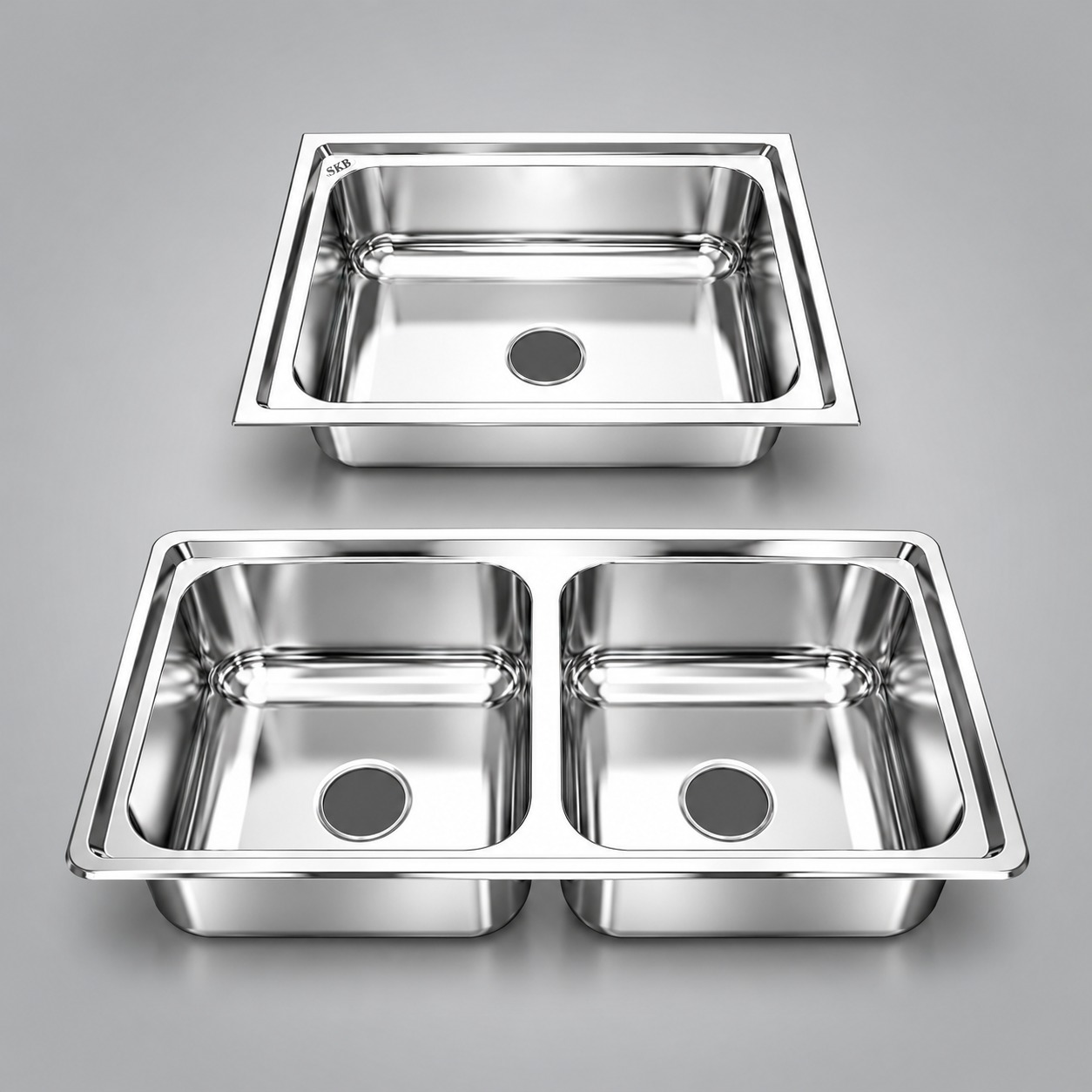 Single-bowl and Double-bowl Kitchen Wash Basin Sinks