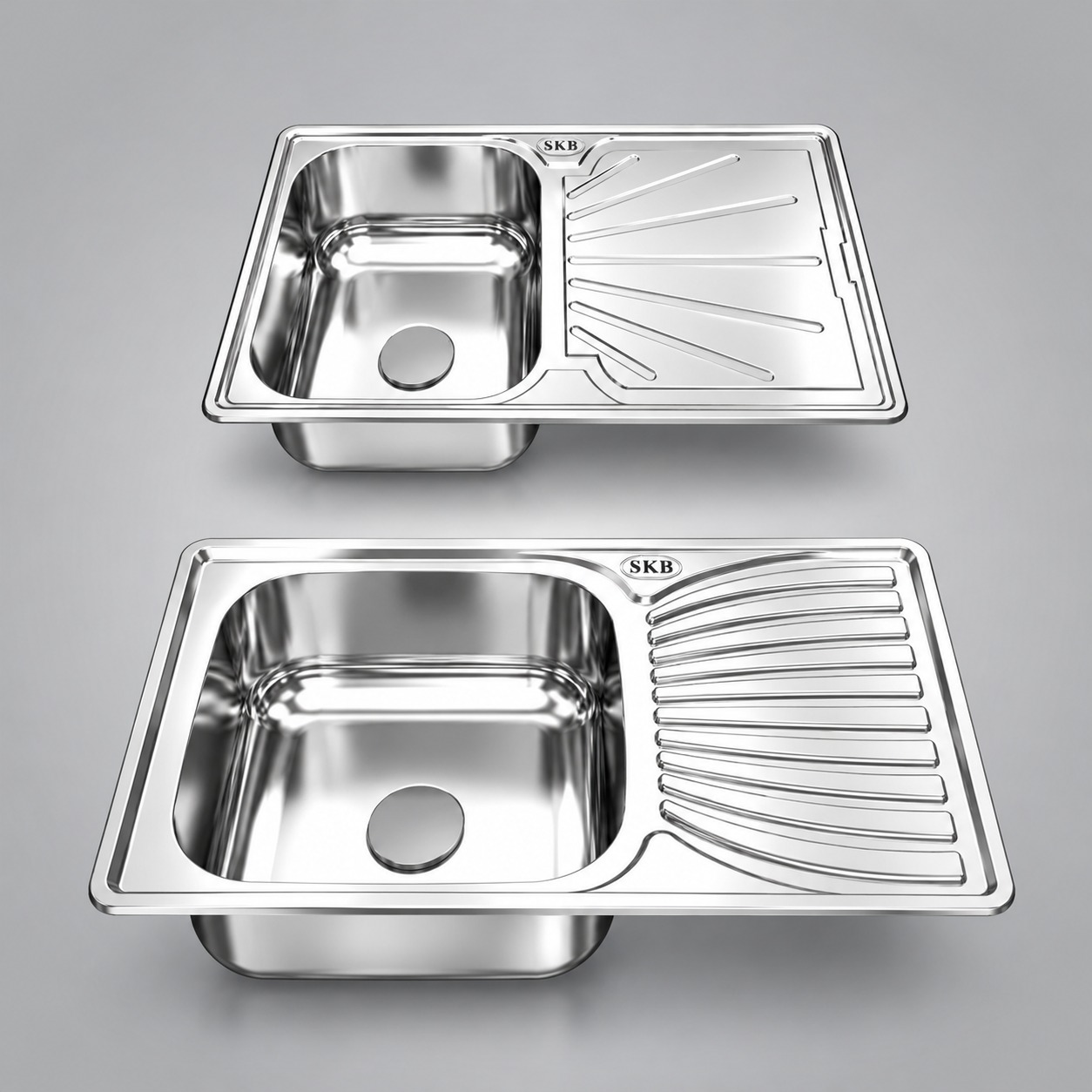 stainless steel kitchen sinks with an integrated drainboard featuring